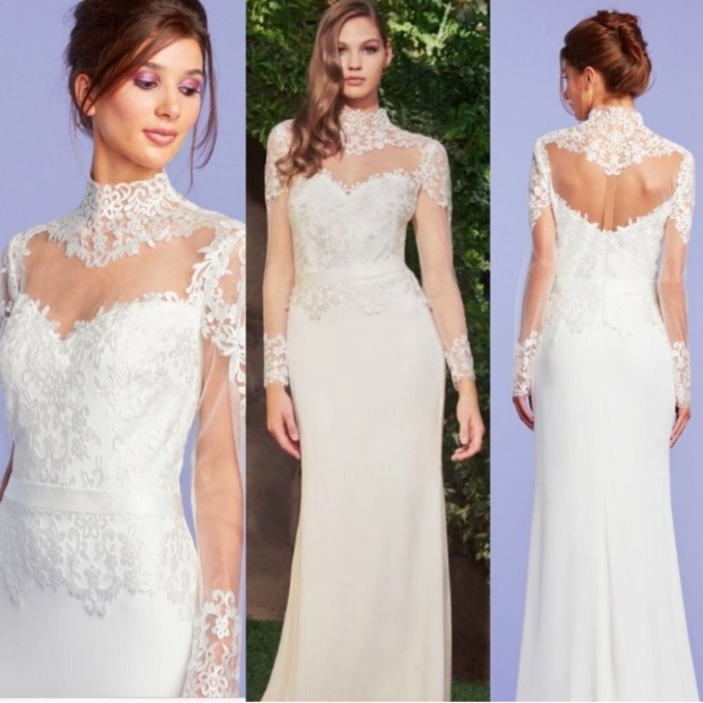 TADASHI SHOJI‎ PRESCOTT FULL ILLUSION WEDDING GOWN